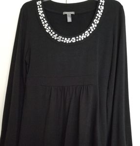 2for$25 APT 9 Rhinestone Embellished Black  Blouse